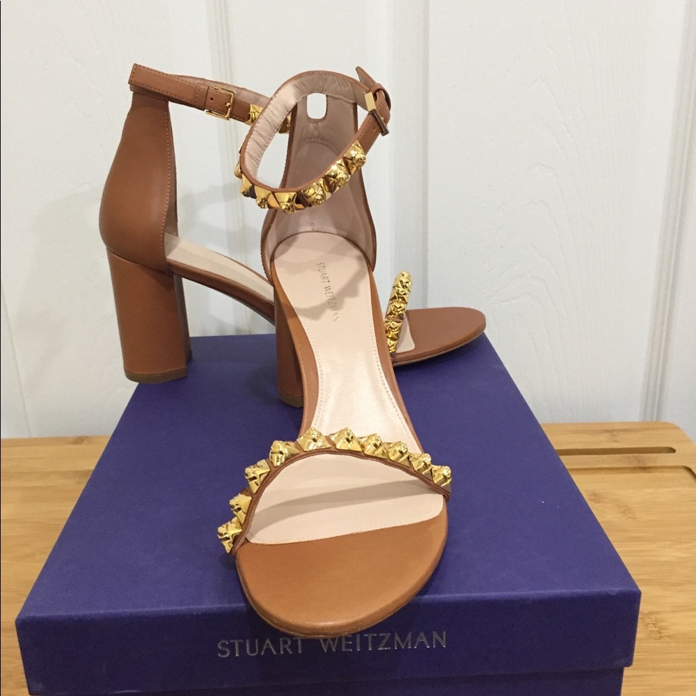 NIB STUART WEITZMAN Rosemarie Studded Heels sz 10 - Picture 3 of 6
